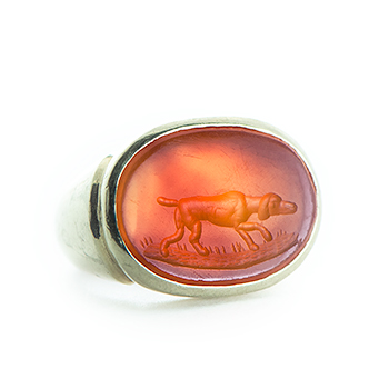 Victorian Seal Ring with Dog