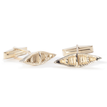 14K Gold Canoe Cufflinks