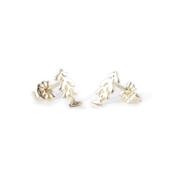 14K Gold Pine Tree Studs